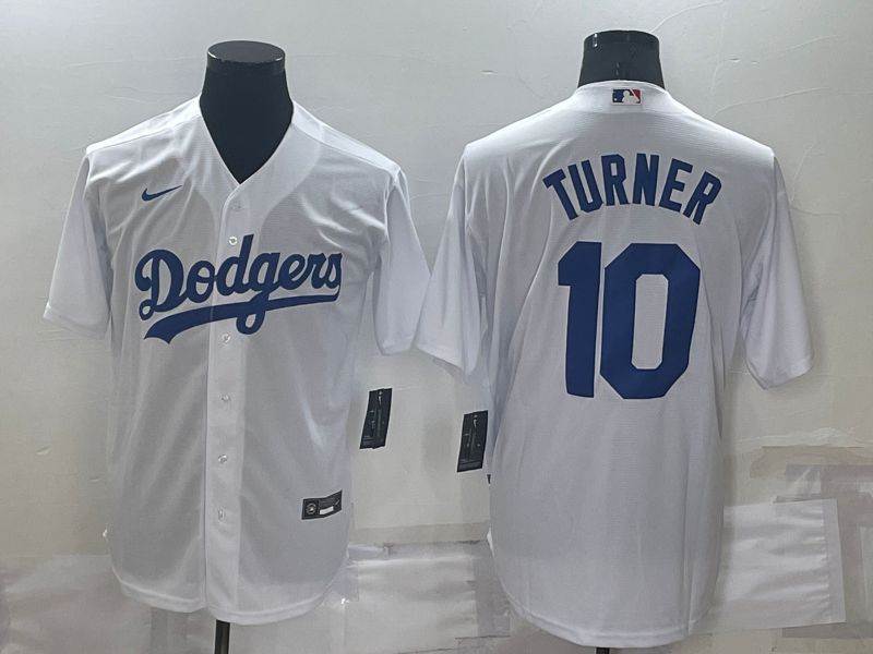 Men Los Angeles Dodgers #10 Turner White Game 2022 Nike MLB Jersey->boston celtics->NBA Jersey